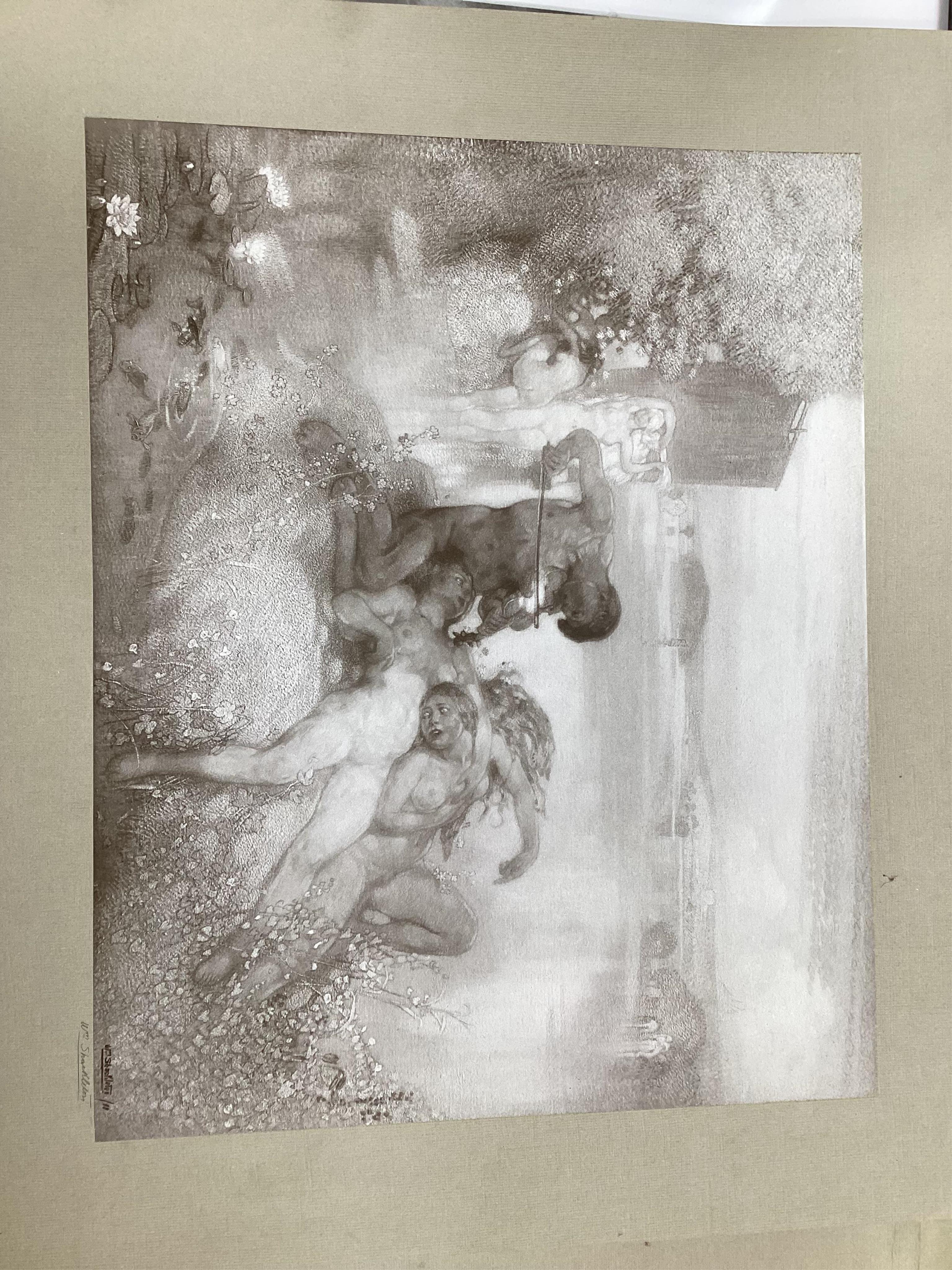 William Shackleton (1872–1933), collection of black and white photographic prints, archive photos and two etchings (Beamsley) including 'Portrait of my wife', some signed and inscribed in pencil, largest 40 x 34cm. Condi
